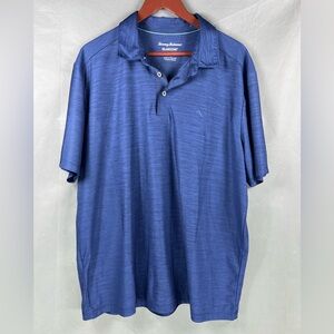 Tommy Bahama Island Zone Polo Shirt Athletic Stretch Golf Blue XL